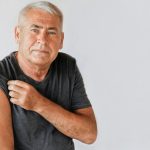 Older man after getting new covid vaccine