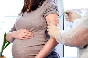 Pregnant woman getting Covid Vaccine