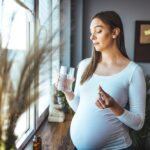 Pregnant woman and pill