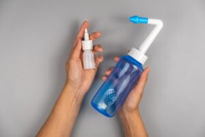 spare and bottle used for nasal irrigation