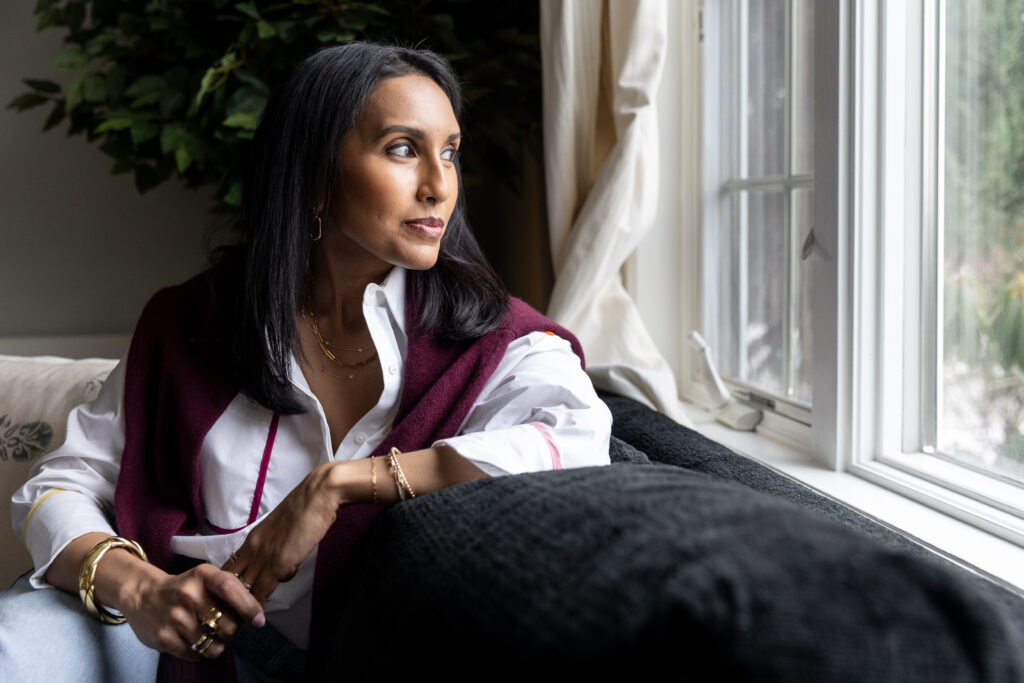 Sadia Zapp started taking anxiety medication after surgery and treatment for breast cancer. She sa ys it has helped reduce the noise in her mind, allowing her to focus again. (Jackie Molloy for KFF Health N